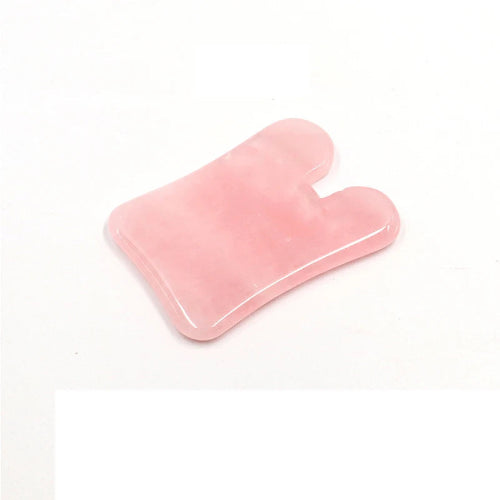 Placa Gua Sha cuart roz ingrijire ten – masaj facial corporal anti-rid, lifting natural