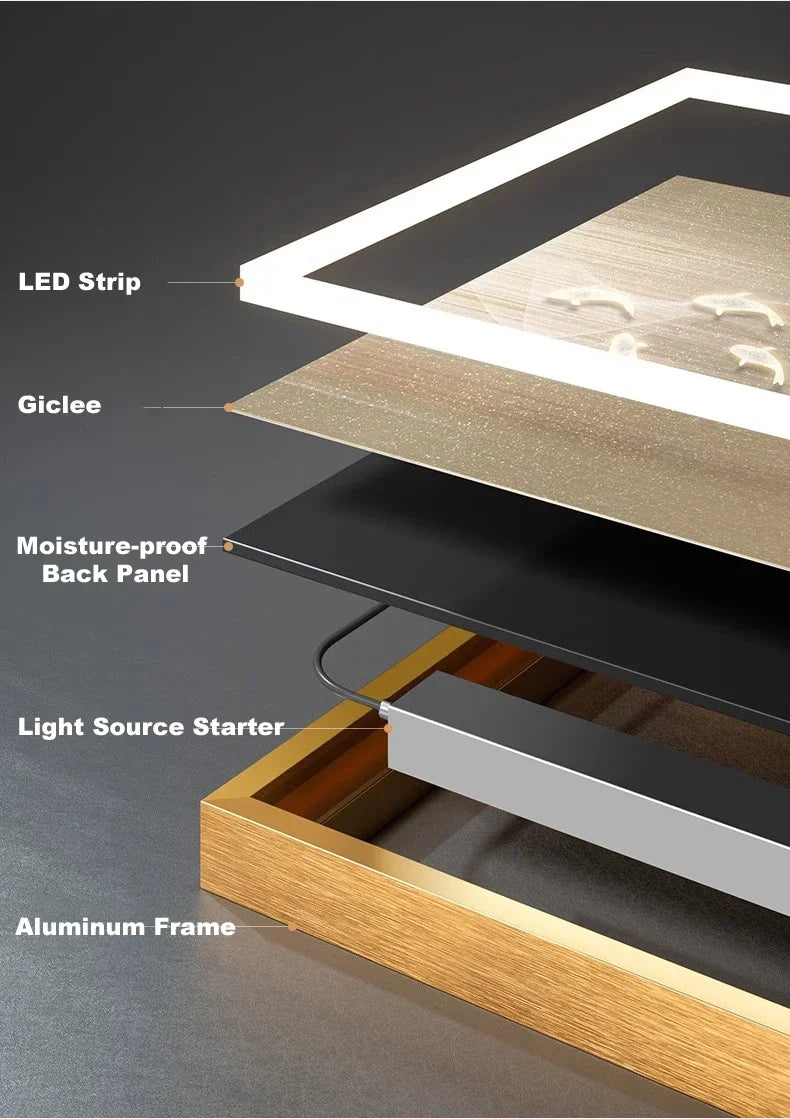 Aplica LED perete cu tablou abstract – decor modern pentru living, hol si dining