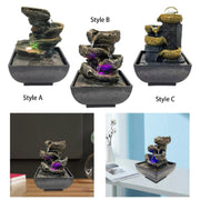 Fantana decorativa masa 4 niveluri cu pompa – cascada relaxanta Feng Shui pentru birou si gradina