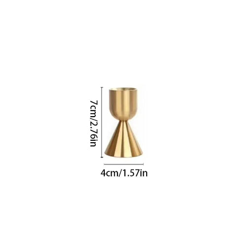 Suport lumanari auriu metalic – elegant pentru masa, nunta si decor evenimente