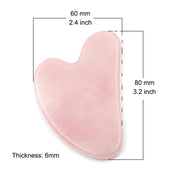 Placa Gua Sha cuart roz natural – masaj facial lifting si drenaj limfatic, relaxare ten