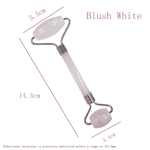 Rola faciala dubla cuart roz – masaj Gua Sha lifting, drenaj limfatic, ten luminos