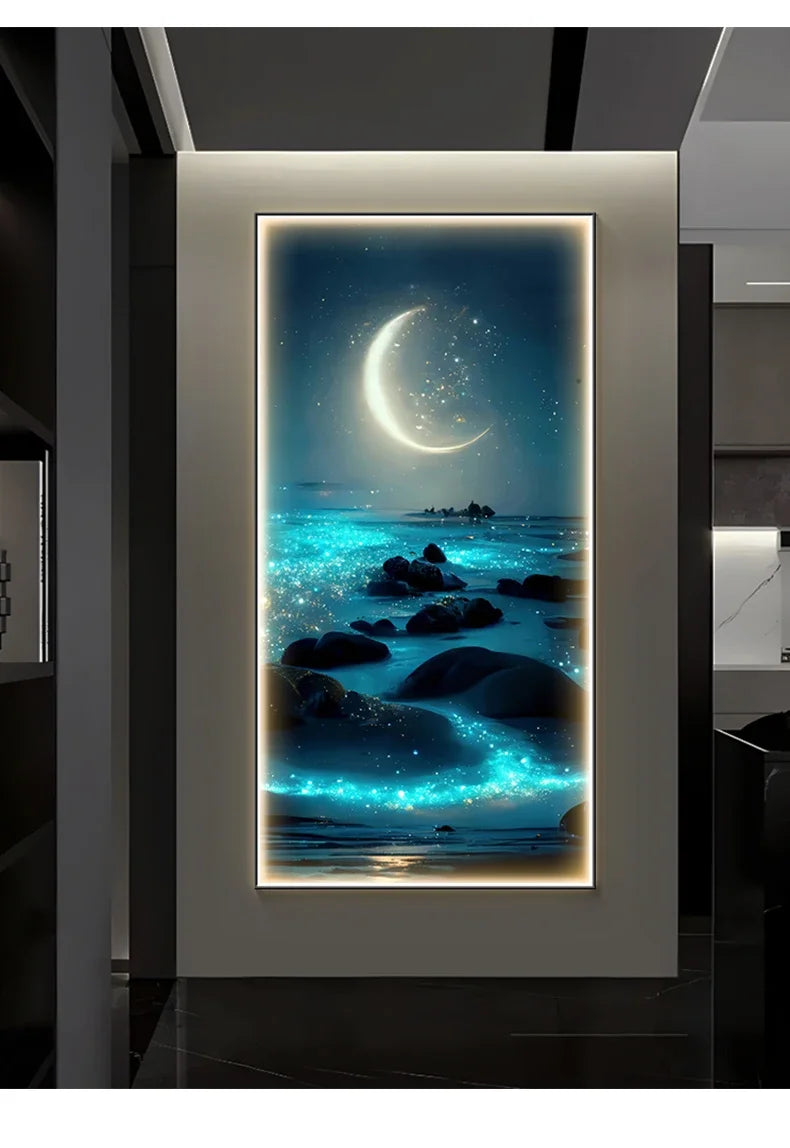 Aplica LED perete cu tablou abstract – decor modern pentru living, hol si dining