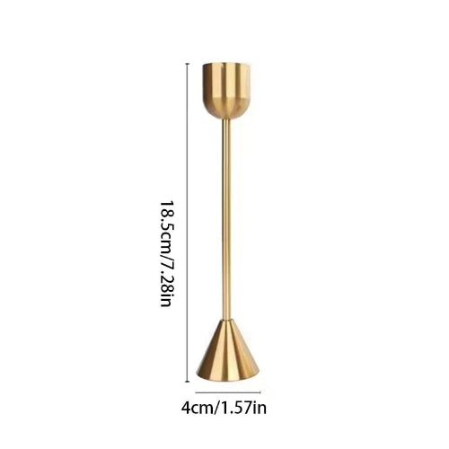 Suport lumanari auriu metalic – elegant pentru masa, nunta si decor evenimente