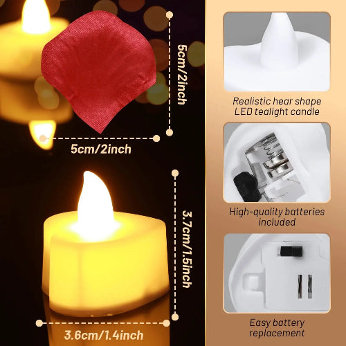 Set lumanari LED petale trandafir – lumina calda decor romantic si evenimente speciale