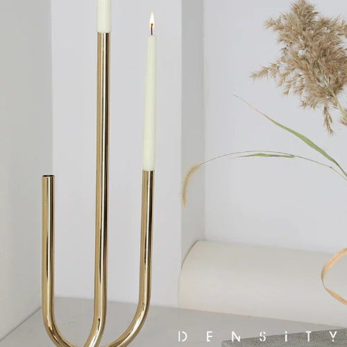 Suport lumanare auriu metal – decorativ modern pentru masa si decor elegant