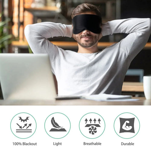 Masca dormit matase naturala 100% reglabila – somn profund si relaxare