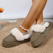 Papuci dama cu platforma din piele intoarsa – sandale casual confortabile pentru exterior