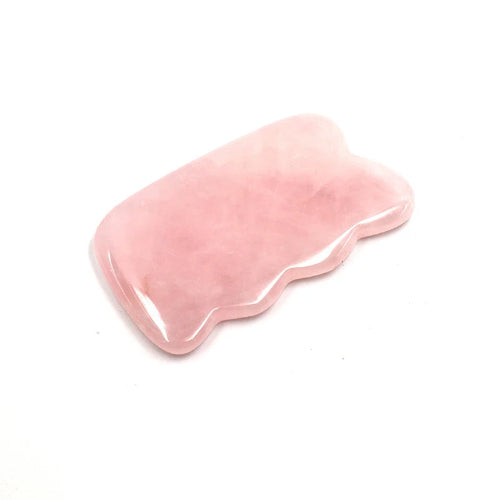 Placa Gua Sha cuart roz ingrijire ten – masaj facial corporal anti-rid, lifting natural