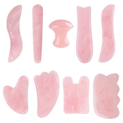 placa gua sha din cuart roz pentru masaj facial si corporal lifting si ingrijire ten