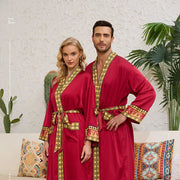 Halat barbati satin kimono – elegant cu imprimeu baroc pentru casa si relaxare