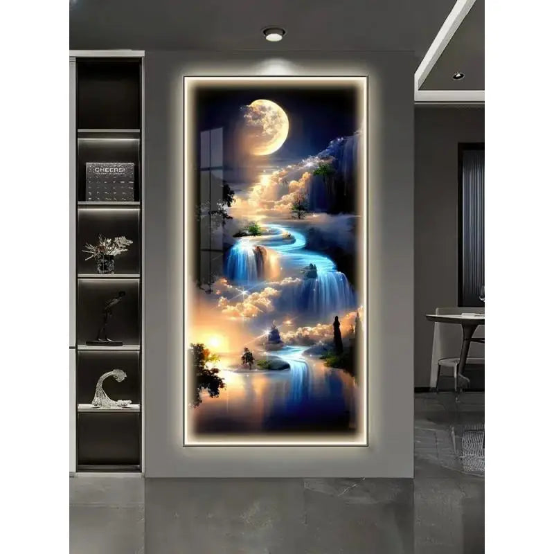 Aplica LED perete cu tablou abstract – decor modern pentru living, hol si dining