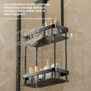 Suport dus fara gaurire – organizator usa sticla cu raft si suport prosop, inox, reglabil