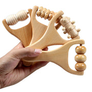 Rola masaj lemn pentru corp – trigger point gat, spate, picioare si relaxare