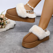 Papuci dama cu platforma din piele intoarsa – sandale casual confortabile pentru exterior