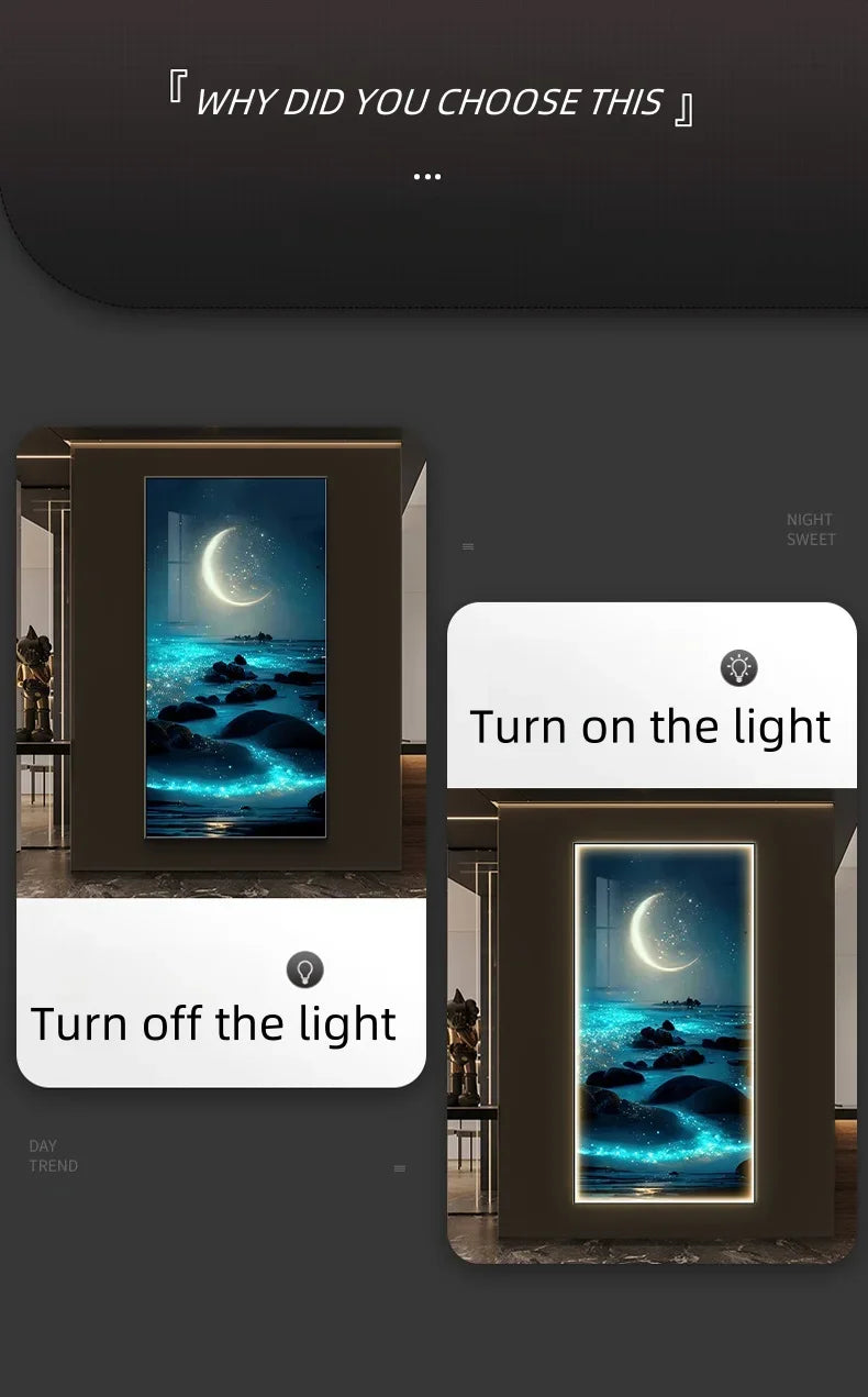 Aplica LED perete cu tablou abstract – decor modern pentru living, hol si dining