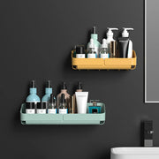 Raft organizator baie bucatarie fara gaurire – suport perete cosmetice si condimente, inox